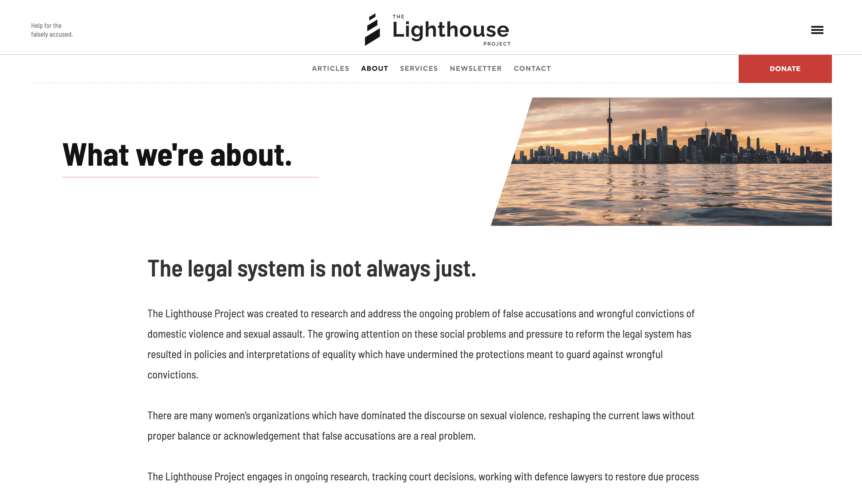 A page on thelighthouseproject.ca with details about their non-profit activities.